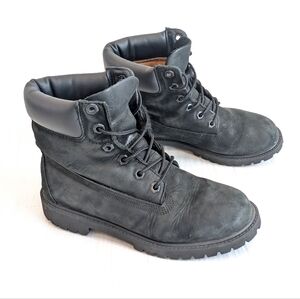 TIMBERLAND Black Leather Lace-up Combat Boots